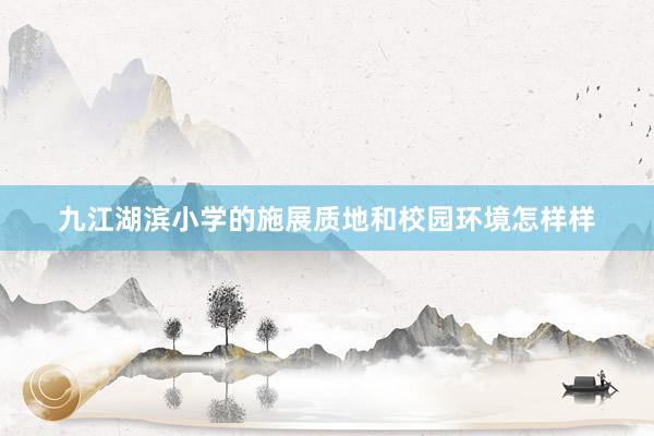 九江湖滨小学的施展质地和校园环境怎样样